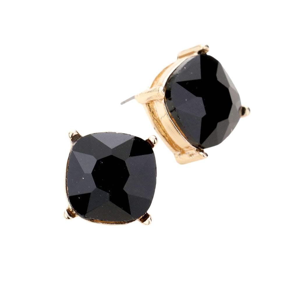Square Stone Stud Earrings - Madeline Love - Flyclothing LLC