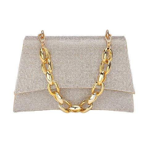 Bling Evening Tote Crossbody Bag Chain Handle - Madeline Love - Flyclothing LLC