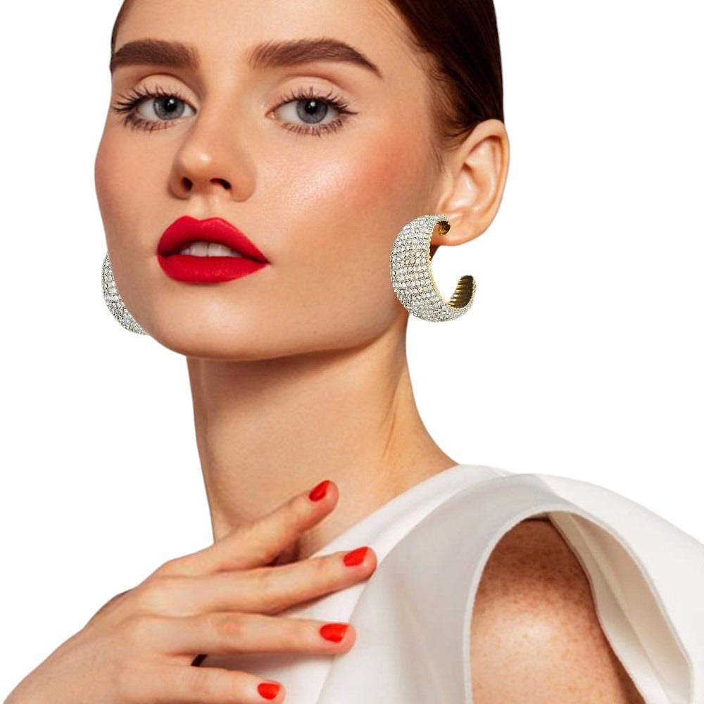 Bling Hoop Earrings - Madeline Love - Flyclothing LLC