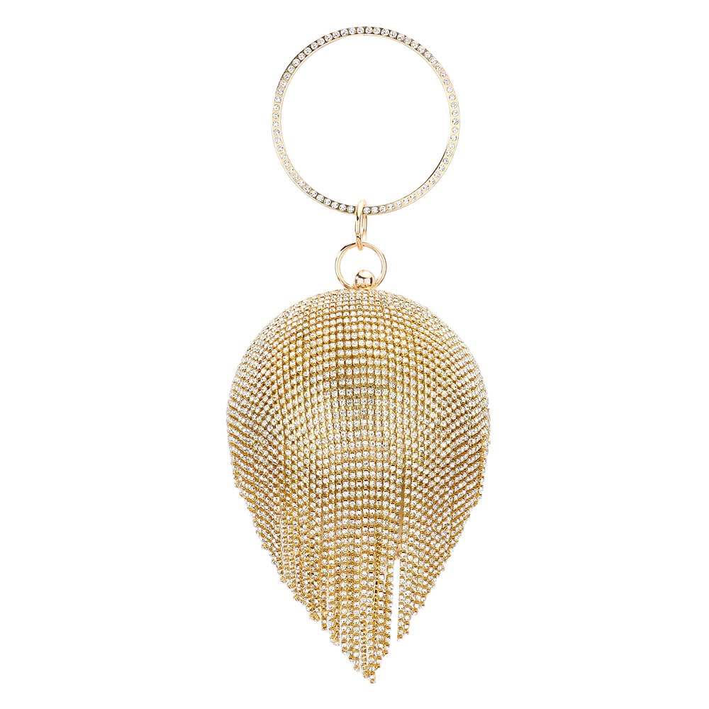 Bling Round Ball Fringe Evening Tote Crossbody Bag - Madeline Love - Flyclothing LLC