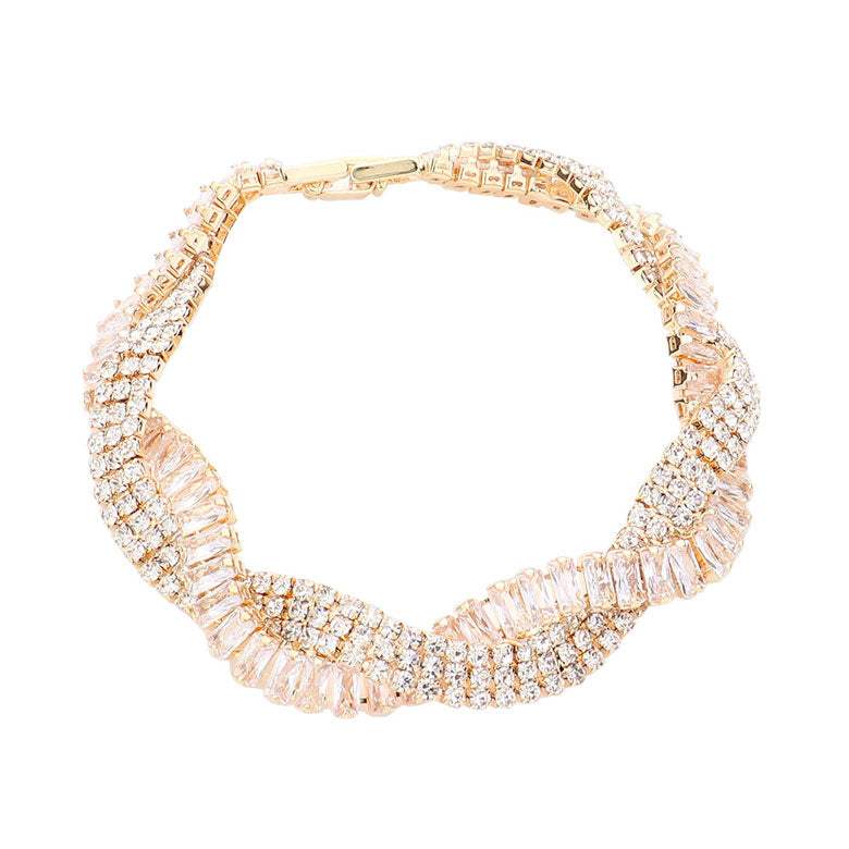Braided CZ Evening Bracelet - Madeline Love - Flyclothing LLC