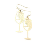 Brass Metal Grape Champagne Dangle Earrings - Madeline Love - Flyclothing LLC