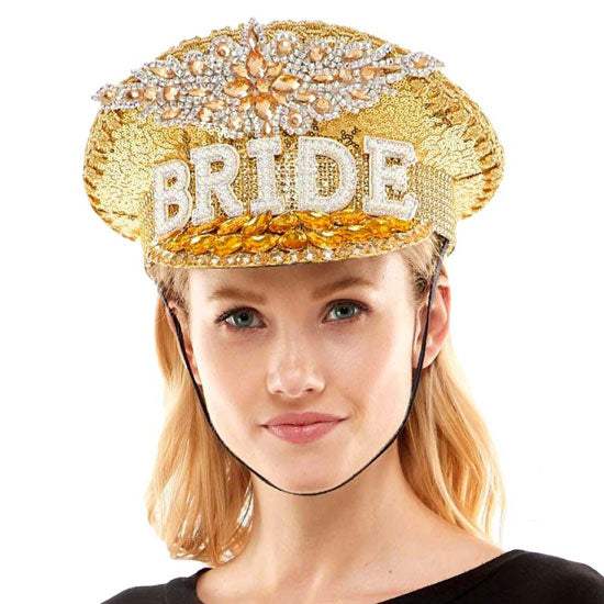 BRIDE Message Accented Sequin Bling Hat - Madeline Love - Flyclothing LLC