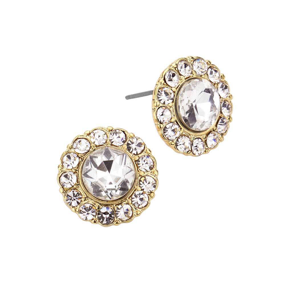 Bubble Stone Embellished Round Stud Earrings - Madeline Love - Flyclothing LLC