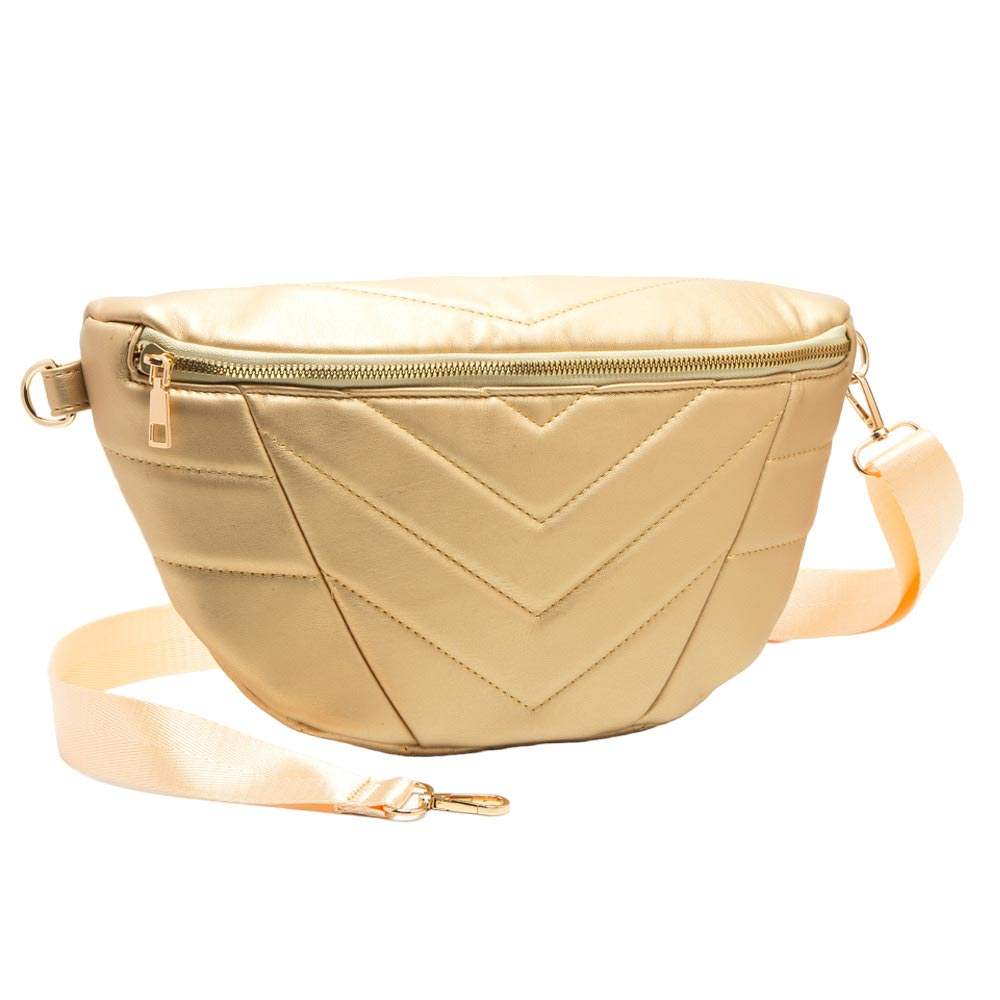 Chevron Patterned Solid Sling Bag - Madeline Love - Flyclothing LLC