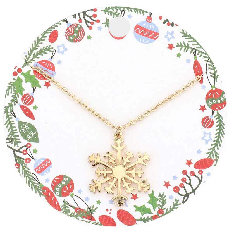 Christmas Metal Snowflake Pendant Necklace - Madeline Love - Flyclothing LLC