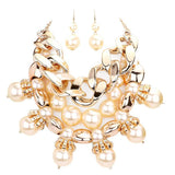 Chunky Chain Pearl Bib Necklace - Madeline Love - Flyclothing LLC