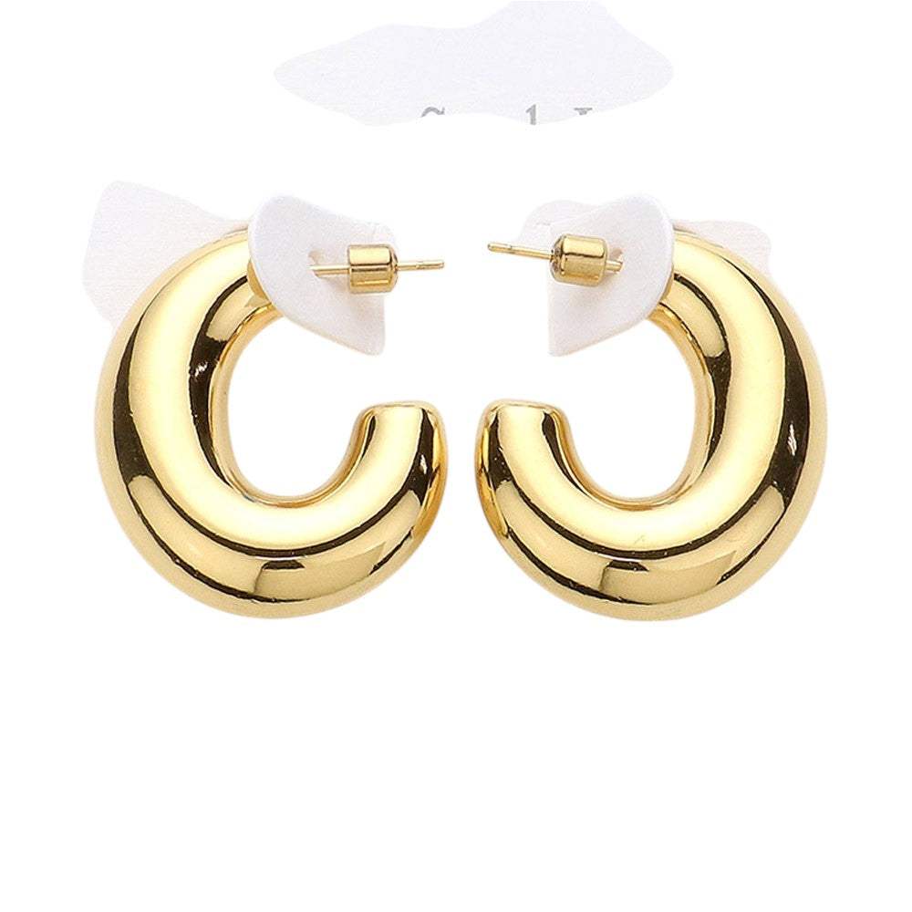 Chunky Stainless Steel Hoop Earrings - Madeline Love - Flyclothing LLC