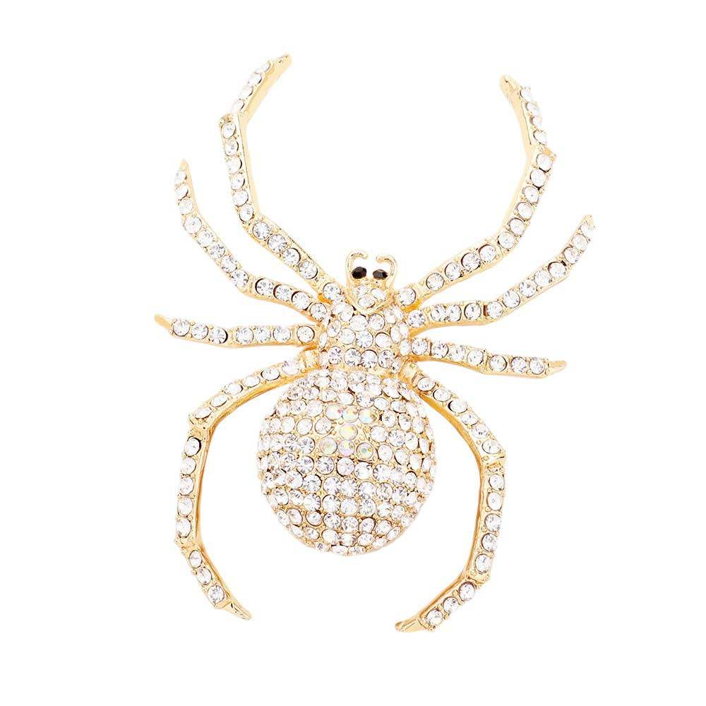 Crystal Embellished Spider Brooch - Madeline Love - Flyclothing LLC