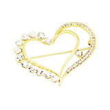 Stone Trimmed Heart Pin Brooch - Madeline Love - Flyclothing LLC