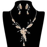 Crystal Detail Metal Mesh Flower Vine Necklace - Madeline Love - Flyclothing LLC
