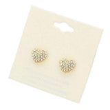 Crystal Pave Heart Stud Earrings - Madeline Love - Flyclothing LLC