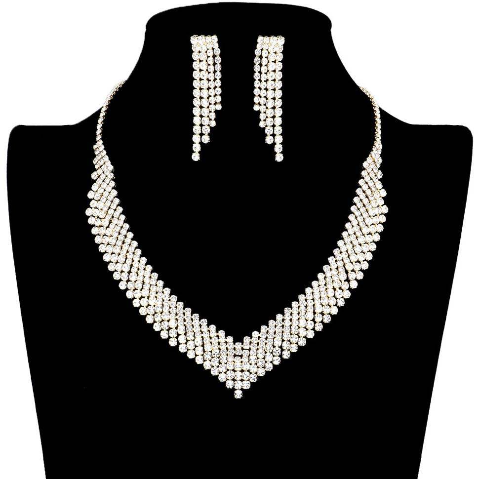 Crystal Rhinestone Pave Necklace - Madeline Love - Flyclothing LLC