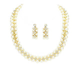 Crystal Rhinestone Pearl Cluster Bib Necklace - Madeline Love - Flyclothing LLC