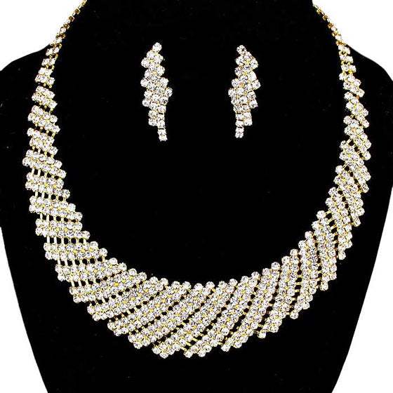 Crystal Rhinestone Round Collar Necklace - Madeline Love - Flyclothing LLC