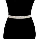 Crystal Rhinestone Sash Ribbon Bridal Wedding Belt Headband - Madeline Love - Flyclothing LLC