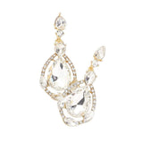 Crystal Rhinestone Teardrop Evening Earrings - Madeline Love - Flyclothing LLC