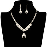 Crystal Rhinestone Teardrop Pave Necklace - Madeline Love - Flyclothing LLC
