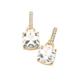 Cushion Square Stone Dangle Evening Earrings - Madeline Love - Flyclothing LLC