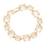 Cushion Square Stone Link Evening Bracelet - Madeline Love - Flyclothing LLC