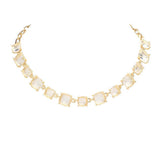 Cushion Square Stone Link Evening Necklace - Madeline Love - Flyclothing LLC