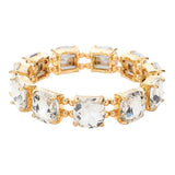 Cushion Square Stone Stretch Evening Bracelet - Madeline Love - Flyclothing LLC