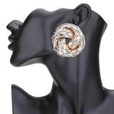 Cylinder Stone Embellished Round Post Earrings - Madeline Love - Flyclothing LLC