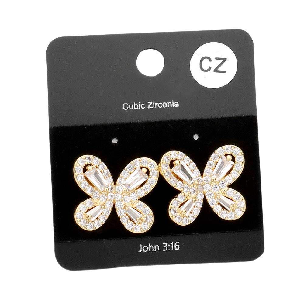 CZ Butterfly Evening Earrings - Madeline Love - Flyclothing LLC