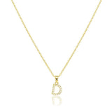 D Stainless Steel CZ Stone Paved Monogram Pendant Necklace - Madeline Love - Flyclothing LLC