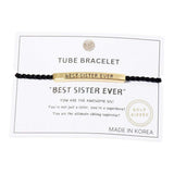 Gold Dipped BEST SISTER Pointed Rope Pull Tie Bracelet - Madeline Love - Flyclothing LLC