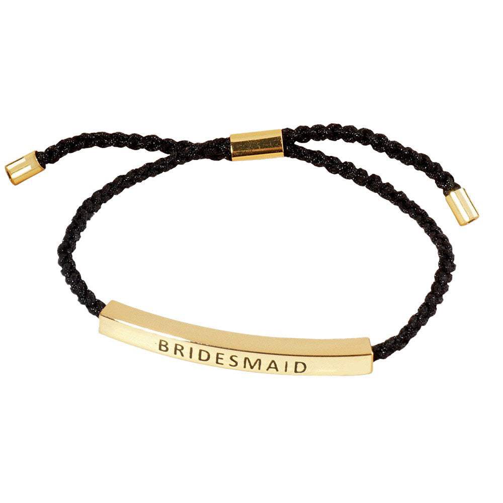 Gold Dipped Bridesmaid Bar Pointed Rope Pull Tie Bracelet - Madeline Love - Flyclothing LLC