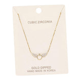Gold Dipped Cubic Zirconia Wings Pendant Necklace - Madeline Love - Flyclothing LLC