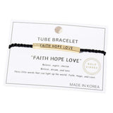 Gold Dipped FAITH HOPE LOVE Rope Cinch Pull Tie Bracelet - Madeline Love - Flyclothing LLC