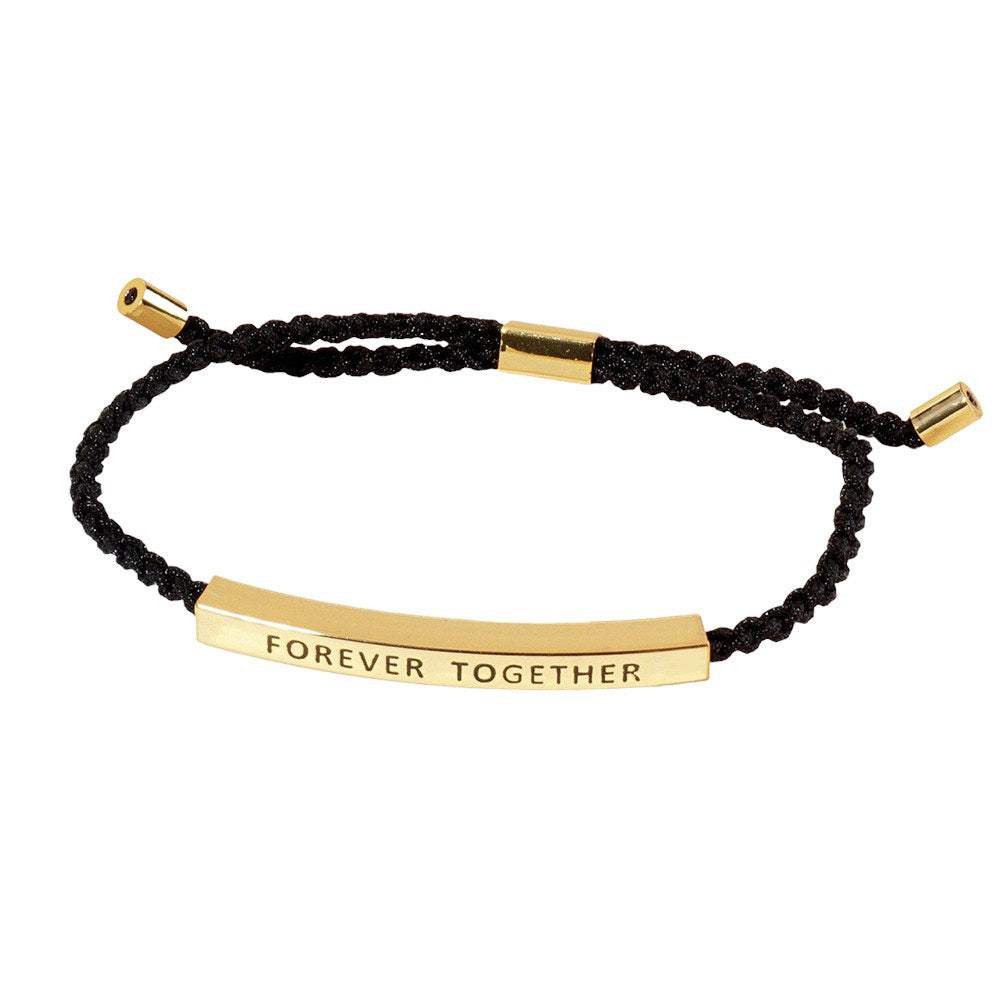Gold Dipped FOREVER TOGETHER Pointed Rope Pull Tie Bracelet - Madeline Love - Flyclothing LLC