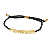Gold Dipped FOREVER TOGETHER Pointed Rope Pull Tie Bracelet - Madeline Love - Flyclothing LLC