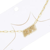 Gold Dipped Hope Message Pendant Necklace - Madeline Love - Flyclothing LLC