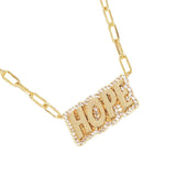 Gold Dipped Hope Message Pendant Necklace - Madeline Love - Flyclothing LLC