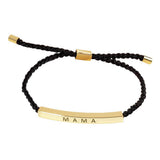Gold Dipped MAMA Message Bar Pointed Rope Pull Tie Bracelet - Madeline Love - Flyclothing LLC
