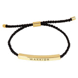 Gold Dipped WARRIOR Bar Pointed Rope Pull Tie Bracelet - Madeline Love - Flyclothing LLC