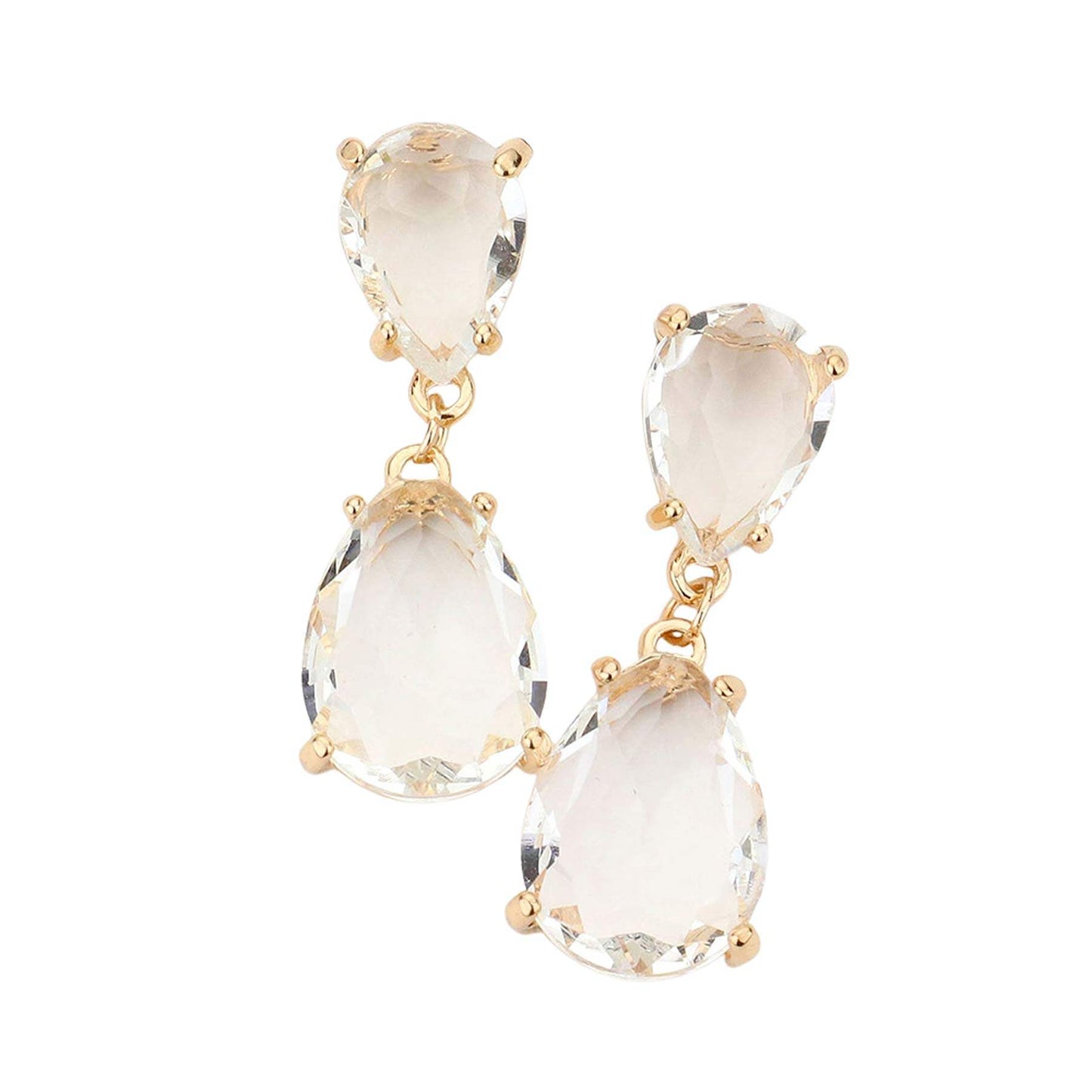 Double Teardrop Link Dangle Evening Earrings - Madeline Love - Flyclothing LLC