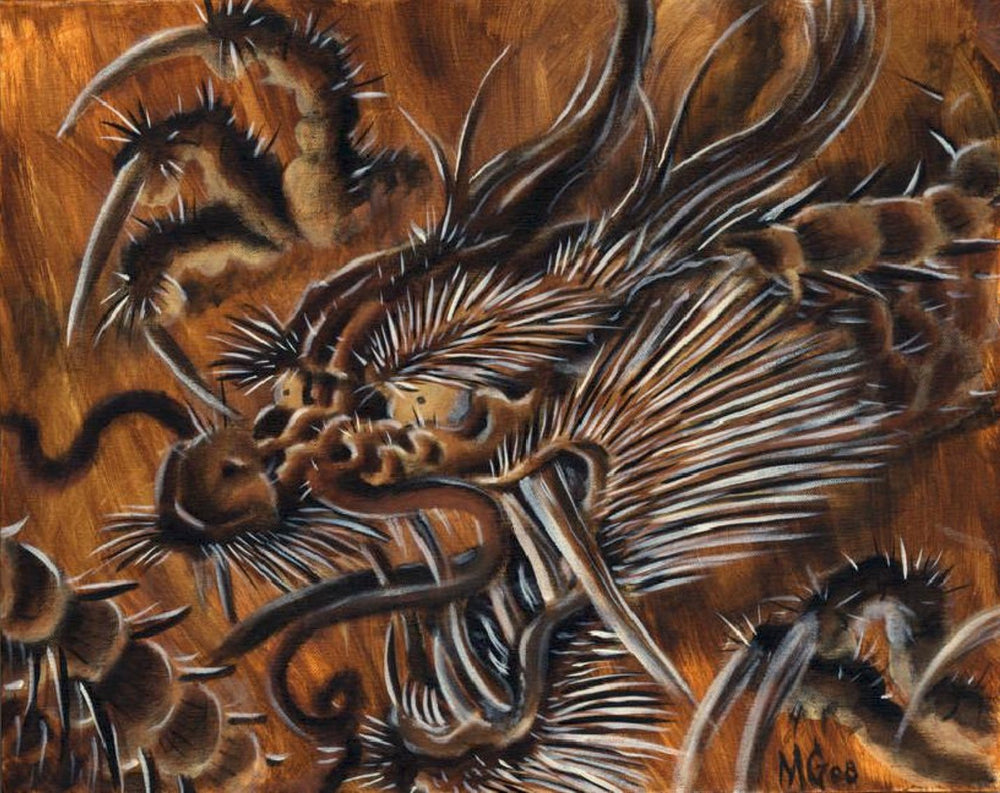 Black Market Art Company Gold Dragon Print