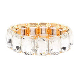 Emerald Cut Stone Stretch Evening Bracelet - Madeline Love - Flyclothing LLC
