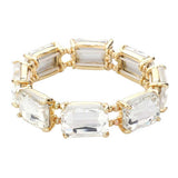 Emerald Cut Stone Stretch Evening Bracelet - Madeline Love - Flyclothing LLC