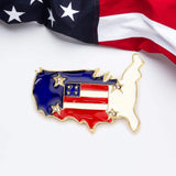 Enamel American USA Flag United State Map Pin Brooch - Madeline Love - Flyclothing LLC