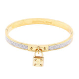 FOREVER LOVE Metal Lock Charm Stainless Steel Evening Bracelet - Madeline Love - Flyclothing LLC