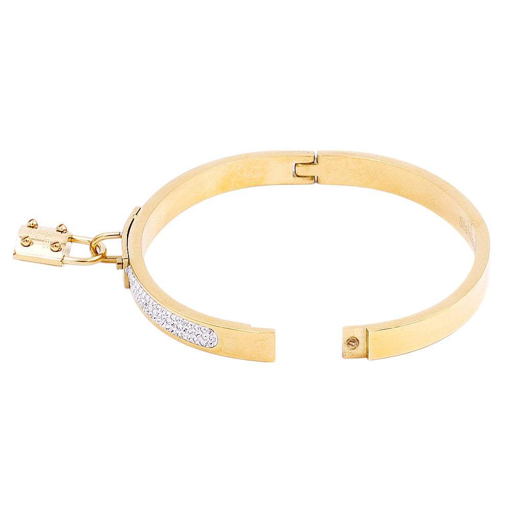 FOREVER LOVE Metal Lock Charm Stainless Steel Evening Bracelet - Madeline Love - Flyclothing LLC