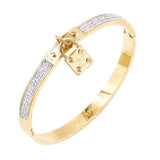 FOREVER LOVE Metal Lock Charm Stainless Steel Evening Bracelet - Madeline Love - Flyclothing LLC