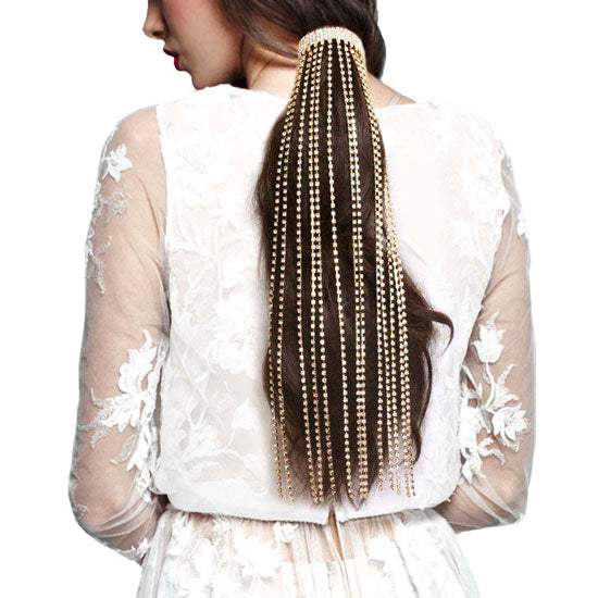 Fashionable Rhinestone Fringe Barrette - Madeline Love - Flyclothing LLC