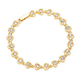 Fashionable Stone Embellished Metal Heart Evening Bracelet - Madeline Love - Flyclothing LLC