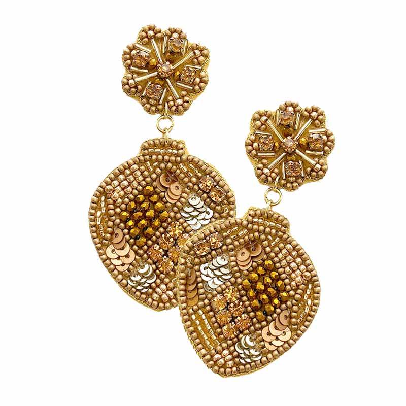 Felt Back Beaded Dangle Earrings - Madeline Love - Flyclothing LLC